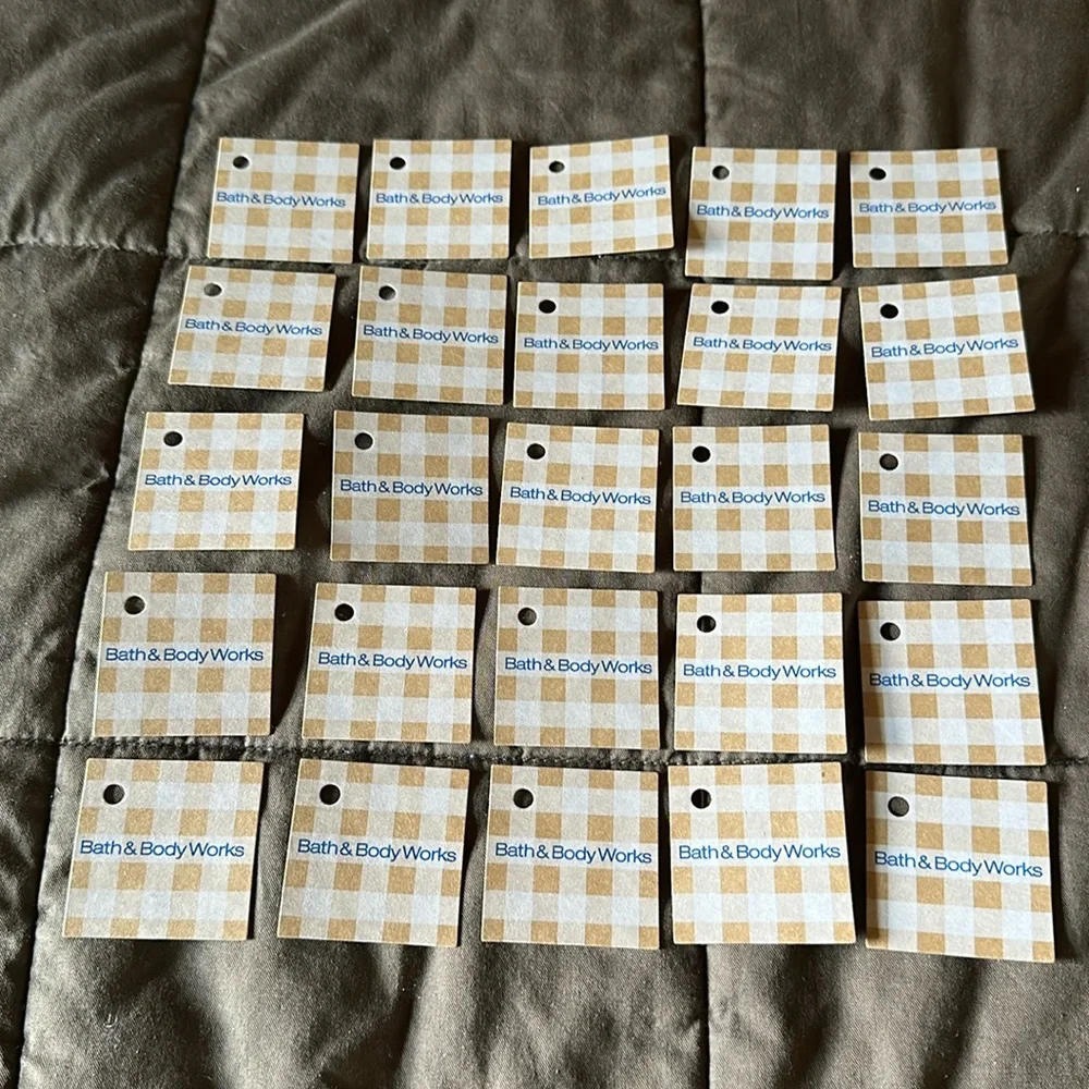Bath & Body Works Small Cardboard Gingham Gift Tags